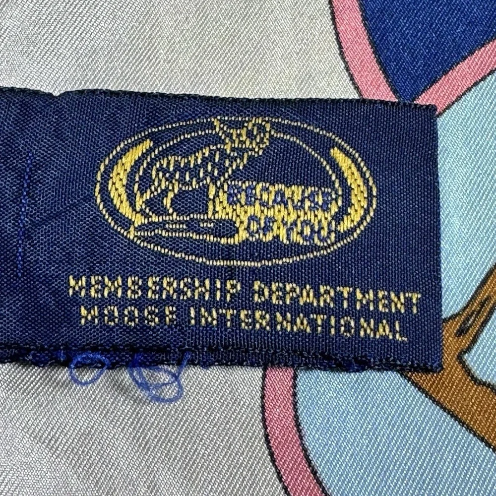 Moose International Silk Scarf Map Print Novelty Island‎ Scene Retro Collector